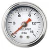 Auto Meter PRESSURE GAUGE, 0-15 PSI WHITE 2175